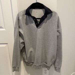 Brandy Melville Heather Gray Sweater with Dark Collar